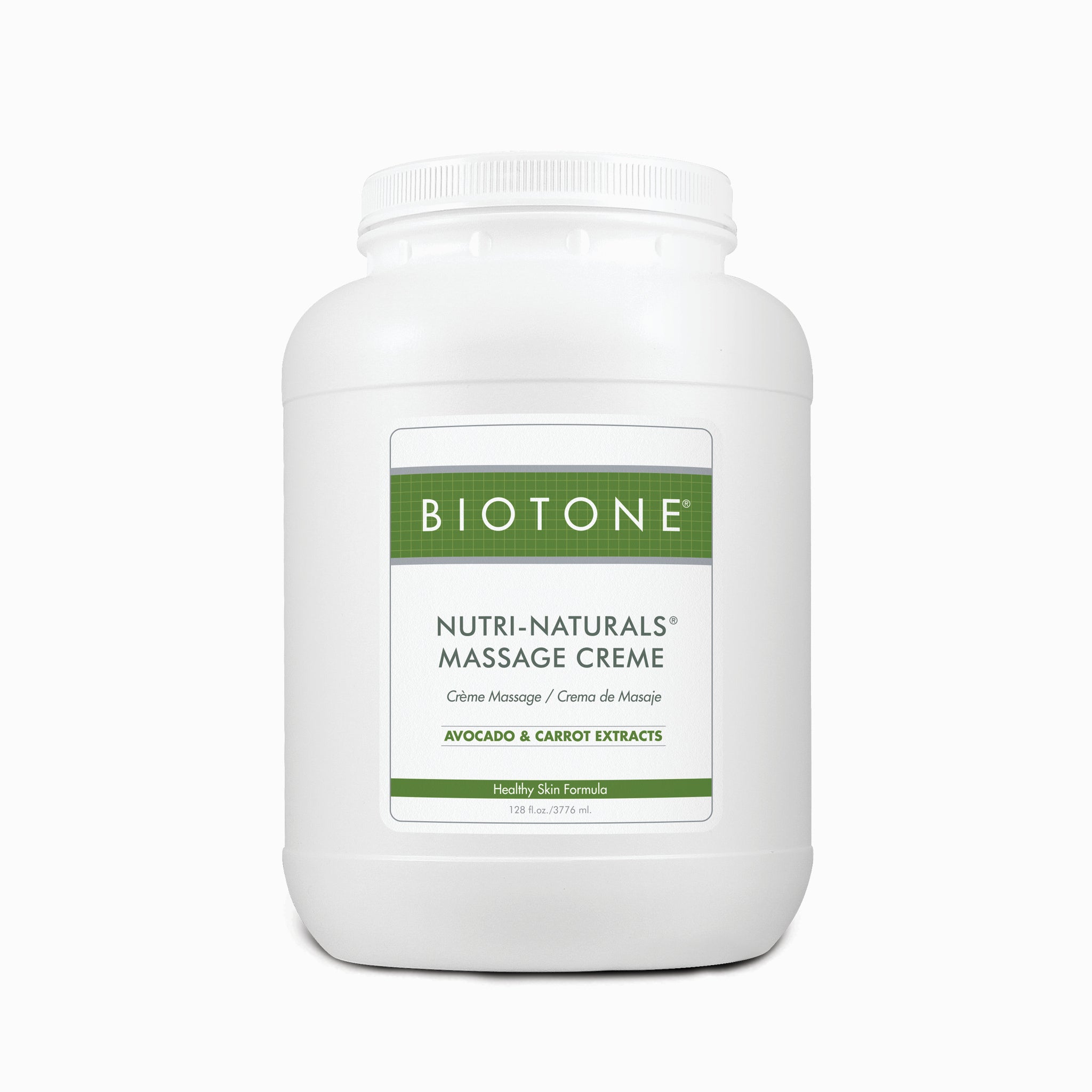 BIOTONE® Nutri Naturals Massage Cream - 1 Gallon Professional Massage Lotion for Spa, Deep Tissue & Relaxation Therapy - Hydrating & Long-Lasting Formula for Therapists & Home Use