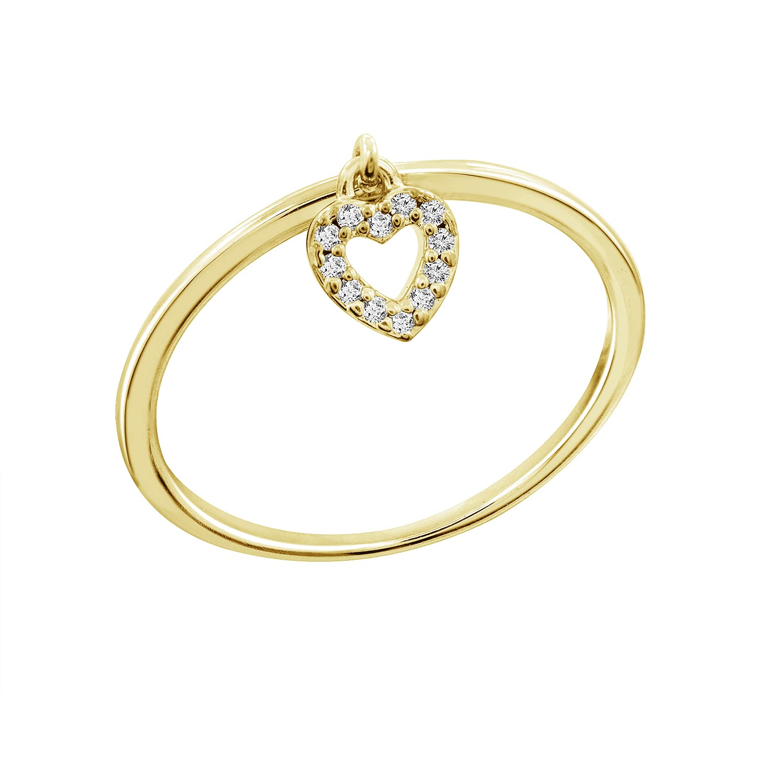 Elegant Gold Plated Heart Shaped Dainty Ring for Women - Perfect Gift for Valentine's Day, Anniversary & Romantic Occasions
