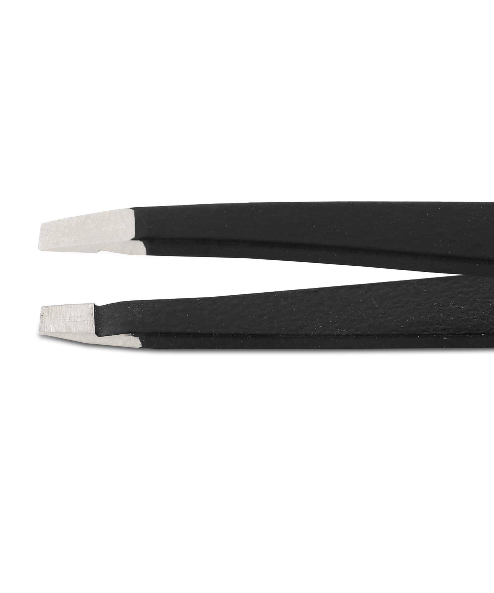 Professional Black Square Tip Tweezer for Eyebrows, Eyelash Extensions & Blackhead Removal - Precision Stainless Steel Tweezers for Facial Hair, Splinters & Ingrown Hair (BP-0189) - Perfect for Salon, Home & Travel Grooming Kit