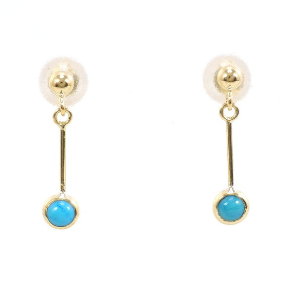 18K Yellow Gold Turquoise Earrings for Women – Handmade Dangle Drop Earrings with Genuine Turquoise Stones – Perfect for Weddings, Parties & Special Occasions