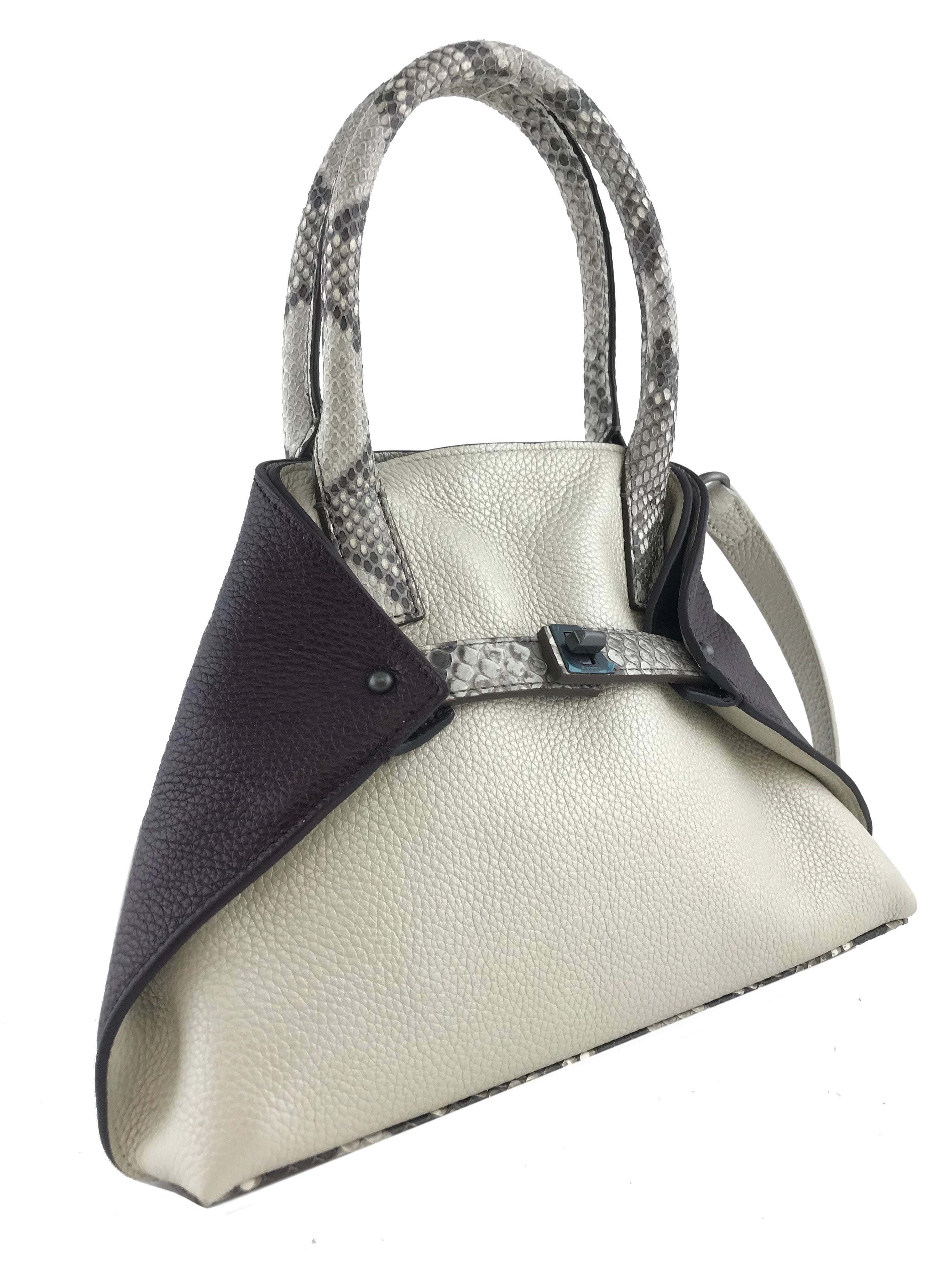 Akris XS AI Python Leather Convertible Crossbody Bag - Luxury Designer Handbag for Women | Perfect for Work, Travel & Evening Events