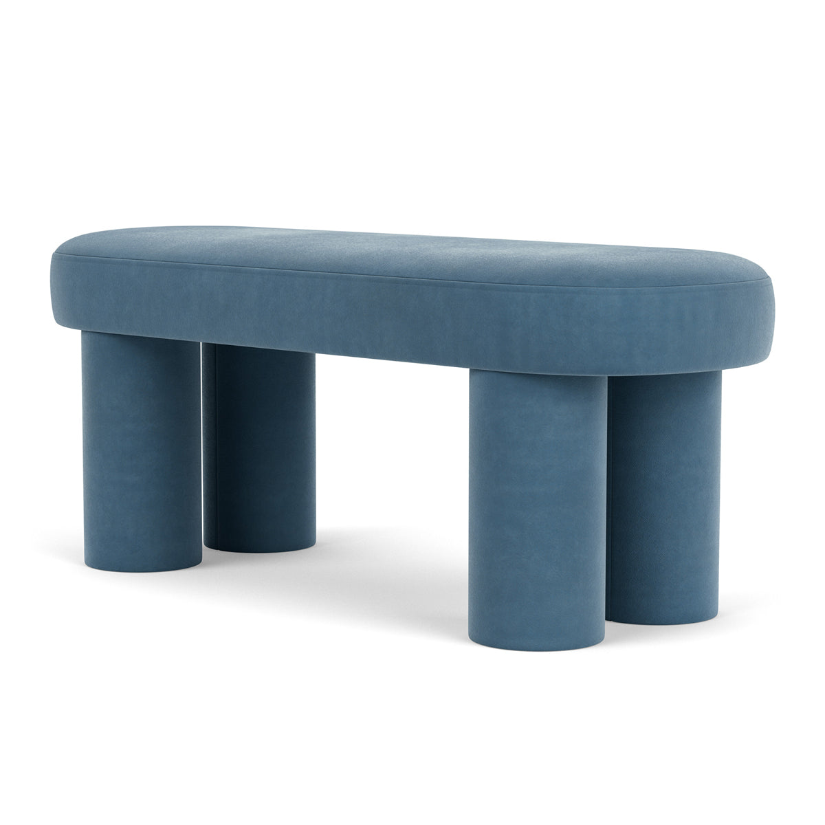 Charlie Velvet Bench - Luxurious Velvet Upholstered Bench with Sturdy Wooden Legs for Living Room, Bedroom, or Entryway Decor