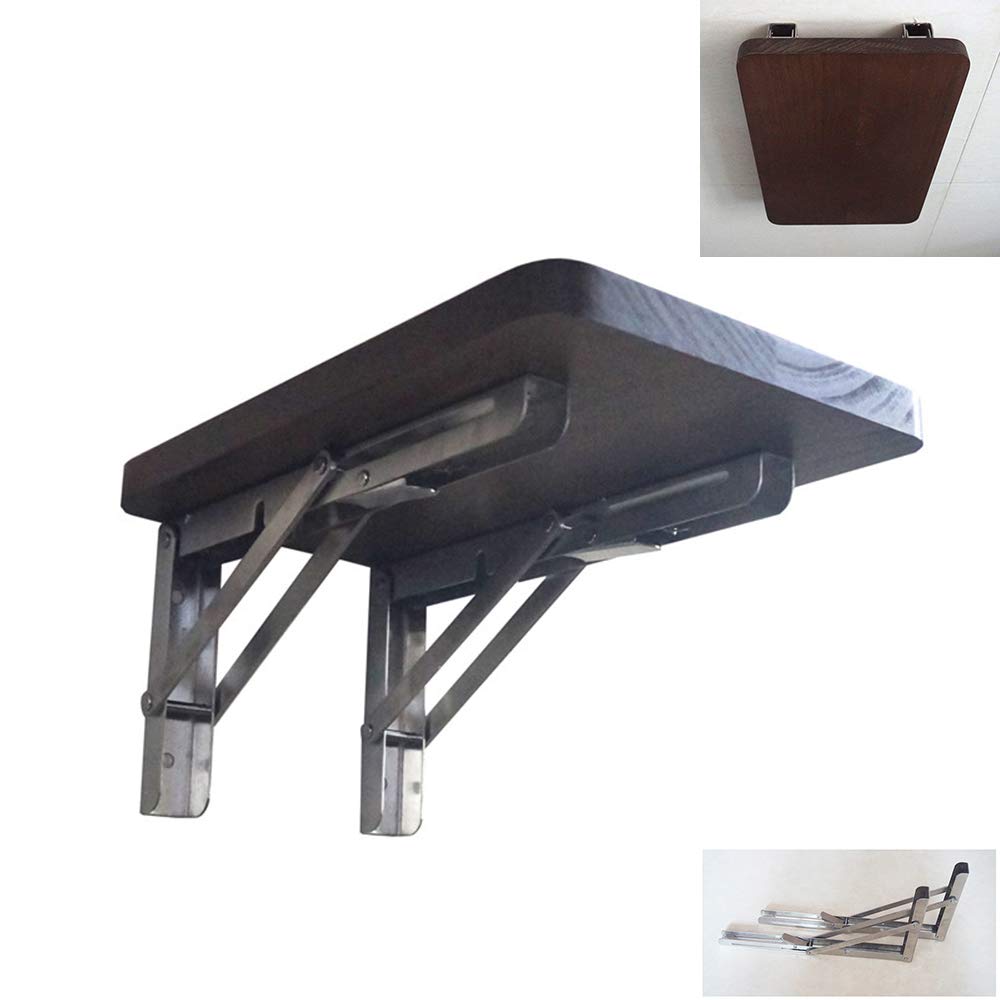 GCDW Wall-Mounted Drop-Leaf Folding Table - Solid Wood Kitchen Dining Desk, Home Office Workstation & Computer Desk (20