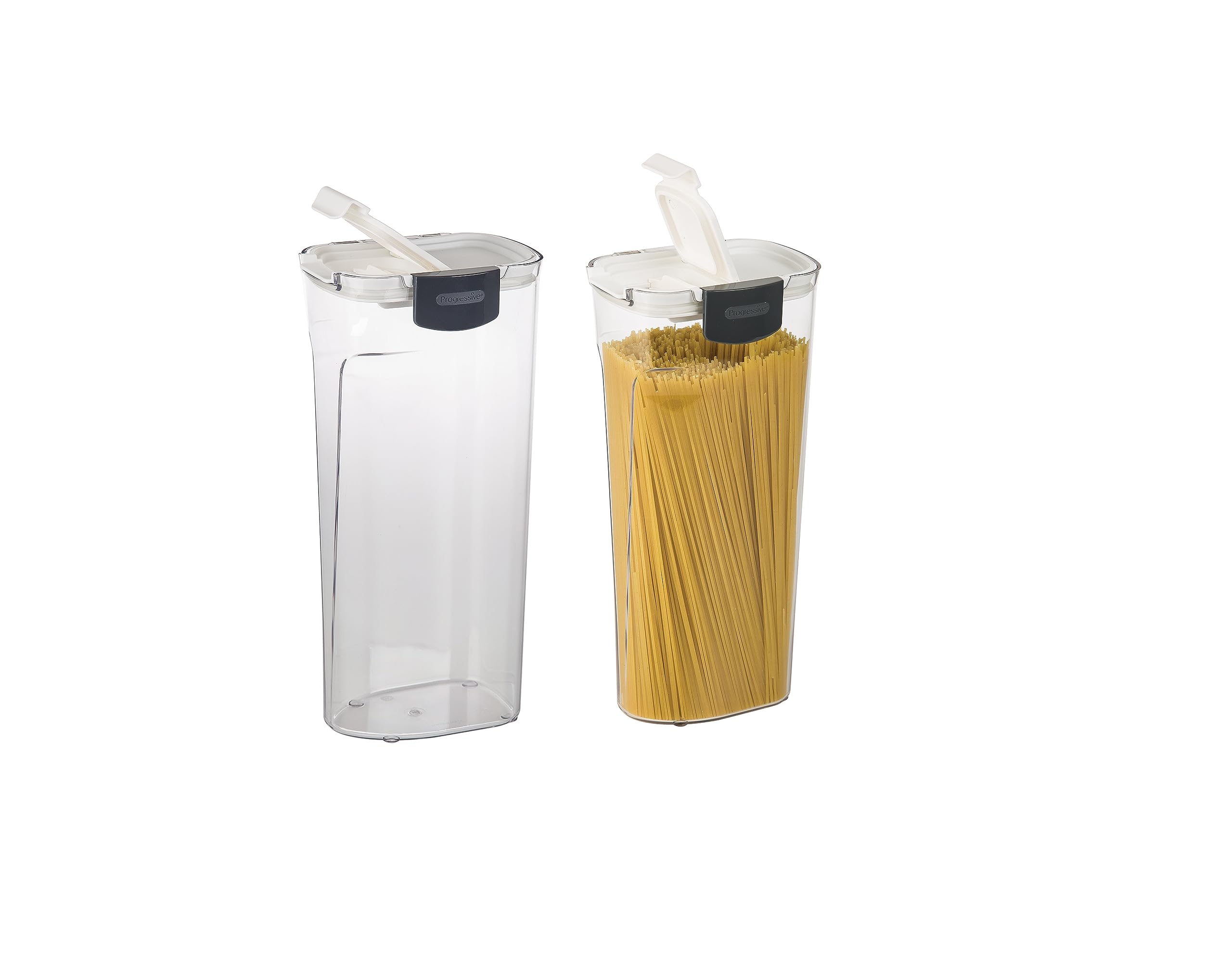 Progressive International Prepworks ProKeeper 2-Piece Clear Food Storage Canister Set - 1.4-Quart Pasta Containers for Kitchen Organization & Baking Supplies | Perfect for Pantry, Countertop & Baker's Kitchen Storage
