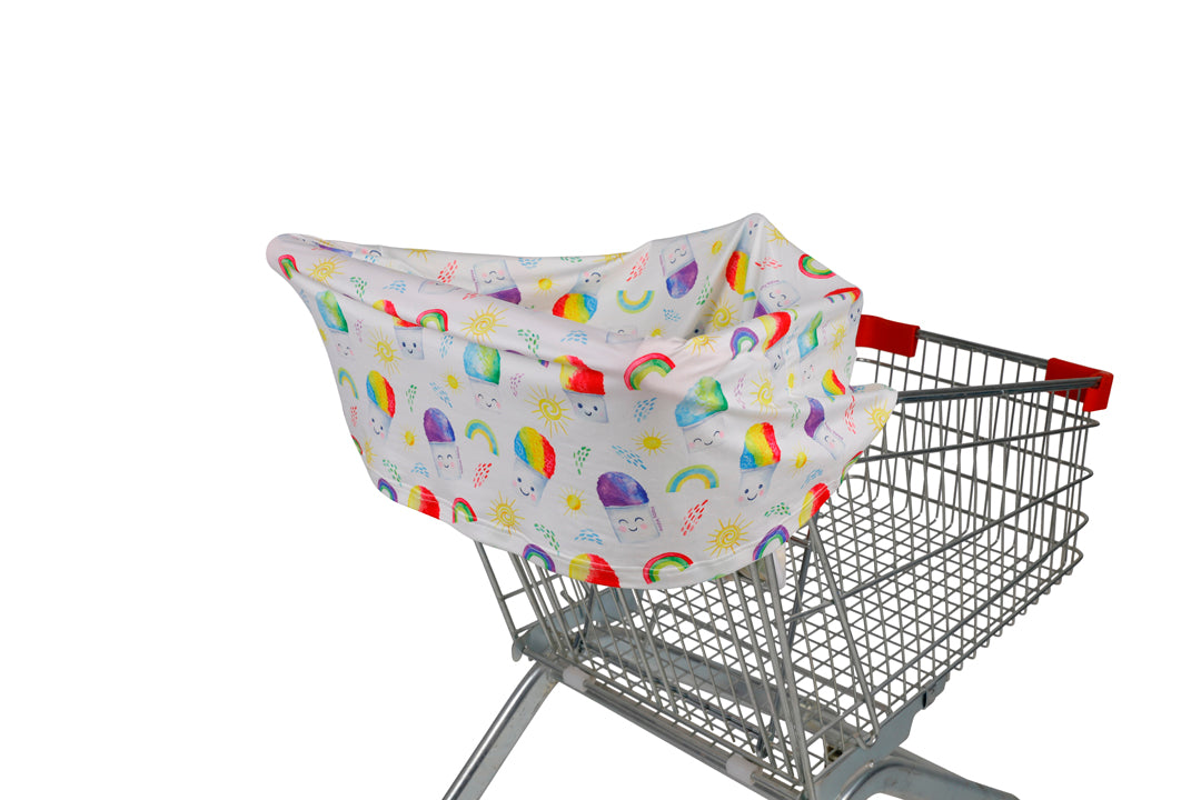 Baby Nursing Car Seat Cover - Breathable UV Protection for Infants, Soft Shave Ice White - Perfect for Strollers, Shopping & Outdoor Activities