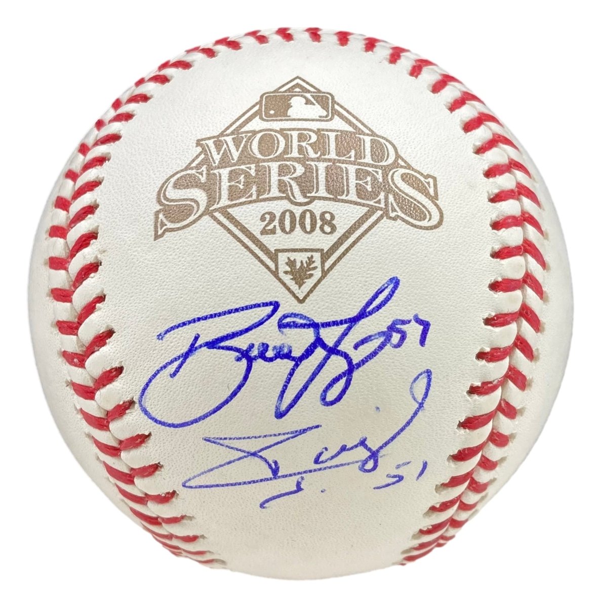Authentic Brad Lidge & Carlos Ruiz Signed Philadelphia Phillies 2008 World Series Baseball with JSA ITP COA - Perfect for Sports Memorabilia Collectors & Phillies Fans Display