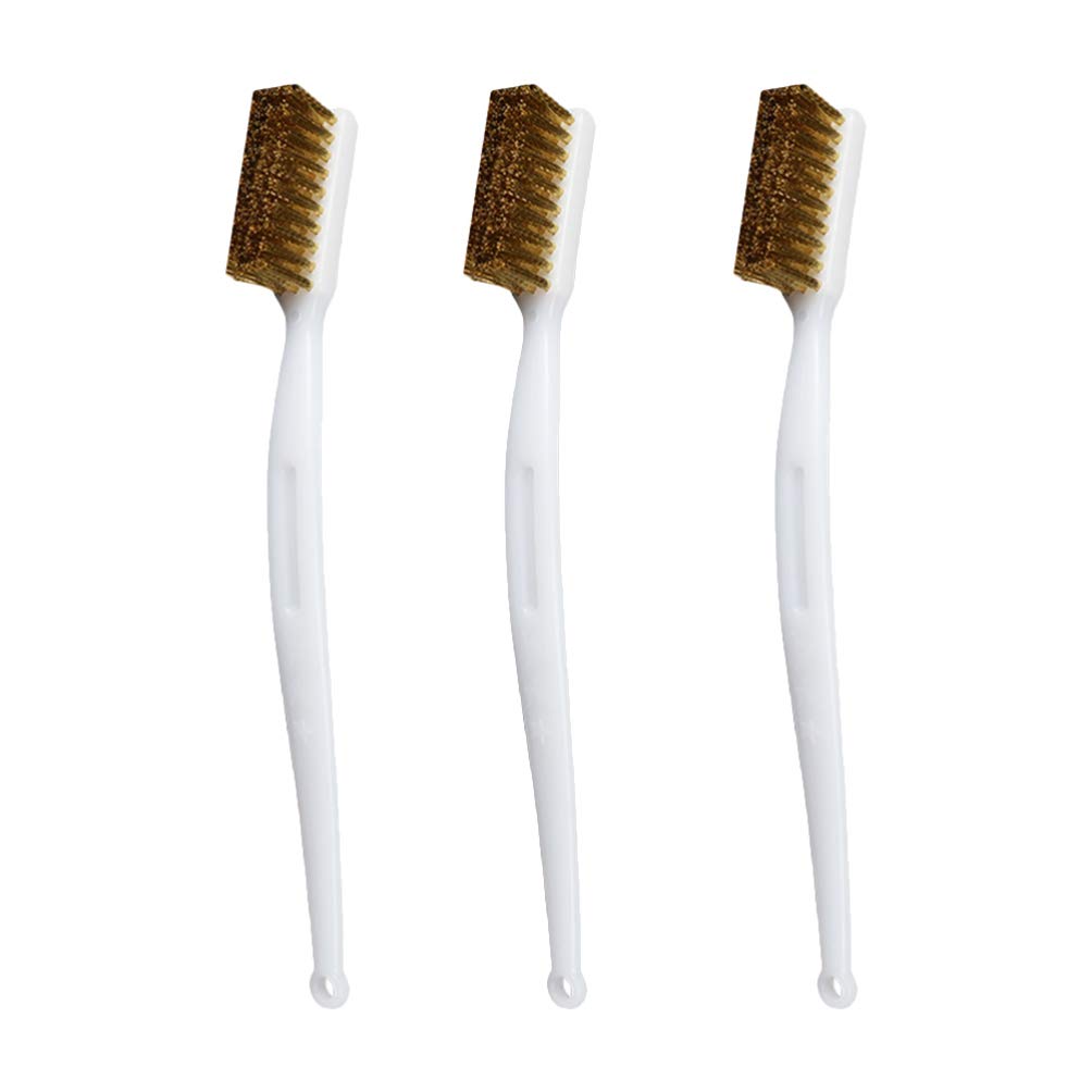 3D Printer Nozzle Cleaning Kit - 3pcs Brass Wire Brush Set for BBQ Grill & 3D Printer Extruder Maintenance - Perfect for Removing Clogs & Residue in 3D Printing & Grill Cleaning