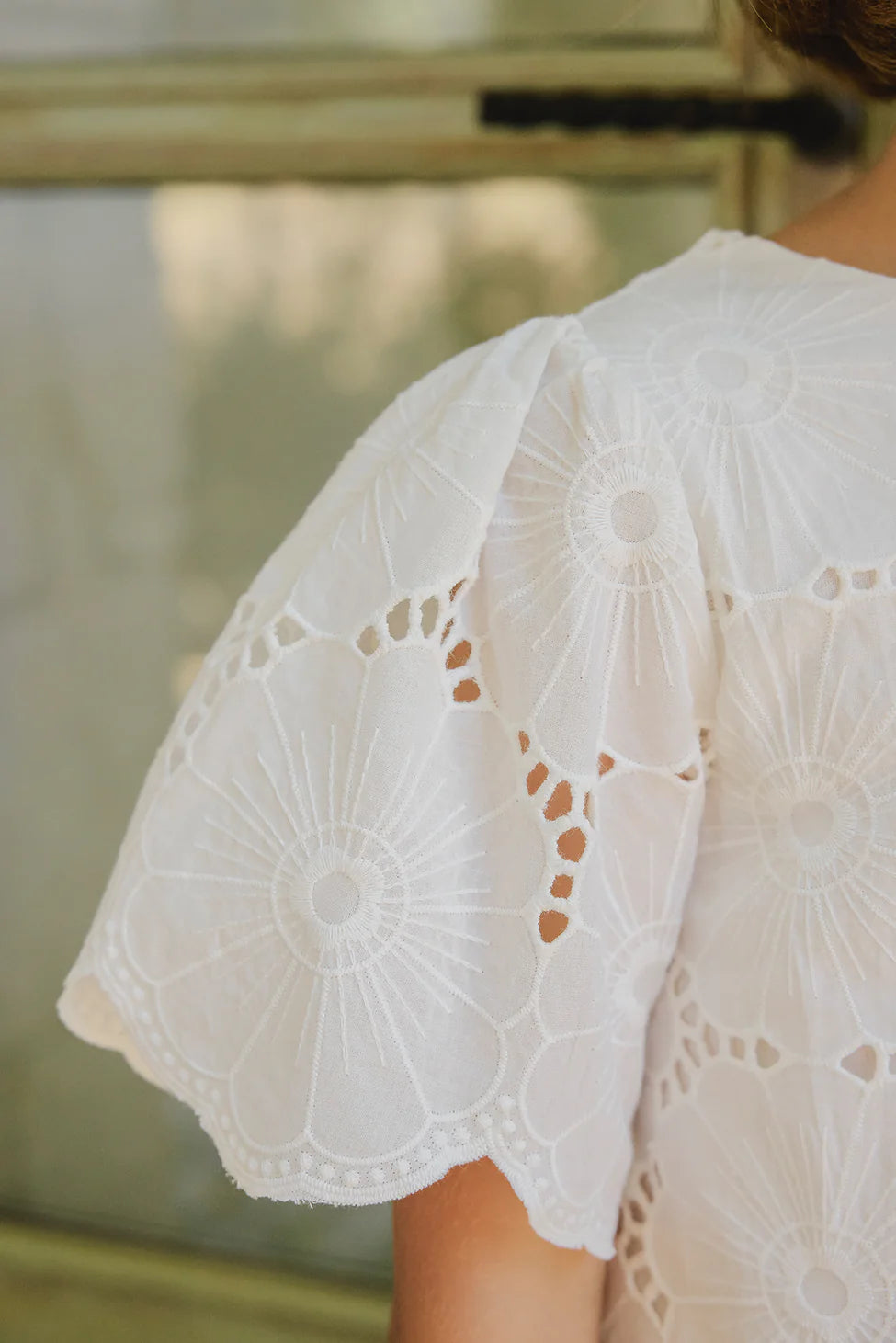 Tartine Et Chocolat White Eyelet Floral Dress for Girls - Perfect for Summer Parties, Weddings & Special Occasions