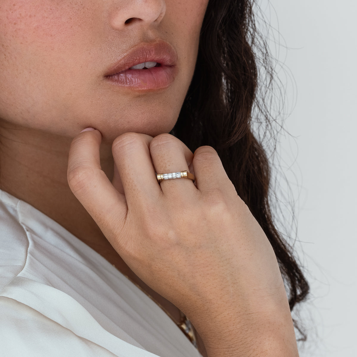 Tusk Baguette Flip Ring - Elegant Stackable Gold Plated Ring for Women | Perfect for Everyday Wear, Parties & Gifts