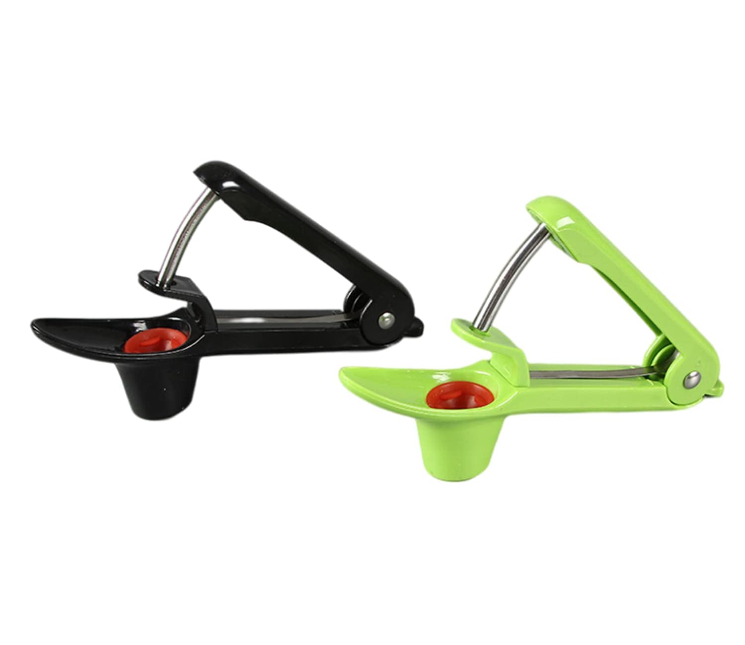 2-Pack Cherry Pitter Tool - Stainless Steel Cherry Pit Remover & Multi-Functional Fruit Corer for Cherries, Olives, Plums - Perfect for Jam Making, Baking and Canning (Black)