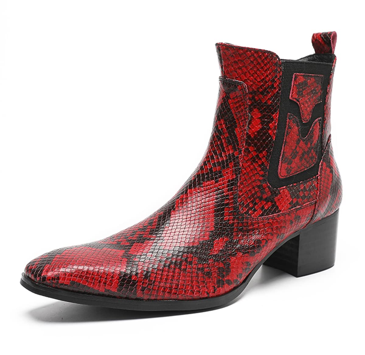 Men's Red Leather Chelsea Boots for Wedding, Office, Casual & Party - Stylish Dress Shoes for Men | Perfect for Singer Performances, Bar Outings & Leisure Wear