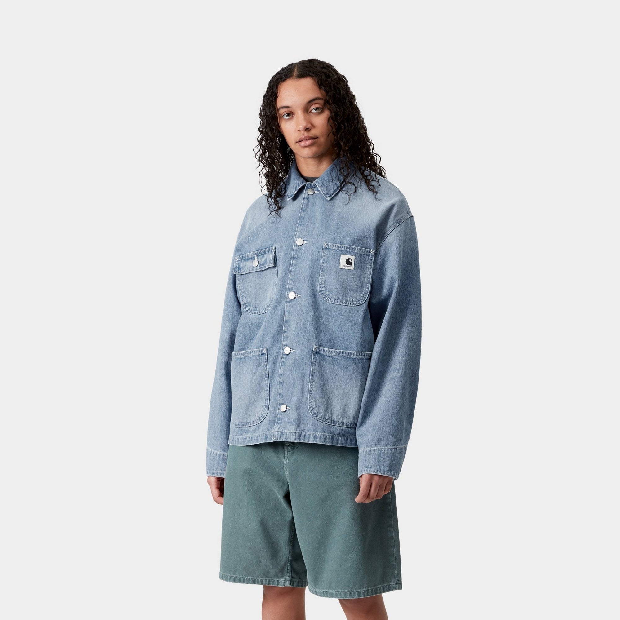 Women's OG Michigan Denim Jacket - Light Washed Blue Spring Coat | Casual Outerwear for Everyday Wear & Outdoor Activities