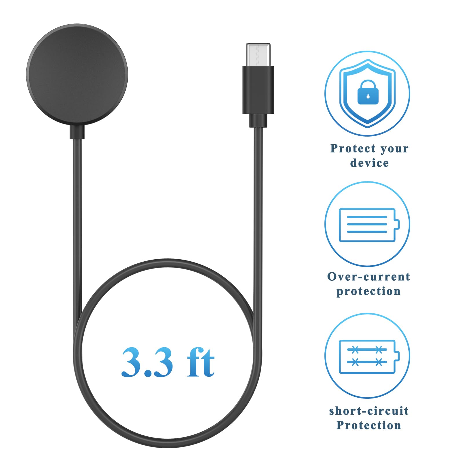 Original title: Amzpas Chargeur pour Samsung Galaxy Watch 5/Watch 5 Pro/Watch 4/4 Classic/Watch 3, Câble USB-C Remplacement Chargeur Montre pour Samsung Watch Galaxy 6/6 Classic/Active 2/Active, 100cm   Optimized title: AMZPAS USB-C Charger Cable for Samsung Galaxy Watch 6/6 Classic/5/5 Pro/4/4 Classic/3 & Active 2/Active - 3.3ft (100cm) Replacement Charging Cord - Perfect for Home, Office, Travel & Gym Use