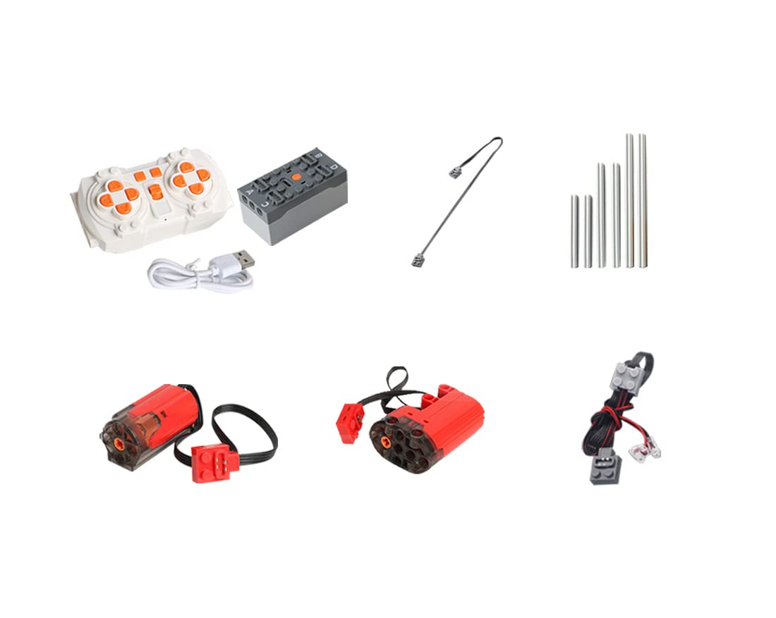 Misini 12-Piece High-Speed M Servo Motor Set for RC & App Control - Includes Cross Shaft & 2 High-Speed Motors - Compatible with Lego Technic Power Functions - Perfect for DIY Robotics, RC Cars, and Lego Technic Projects