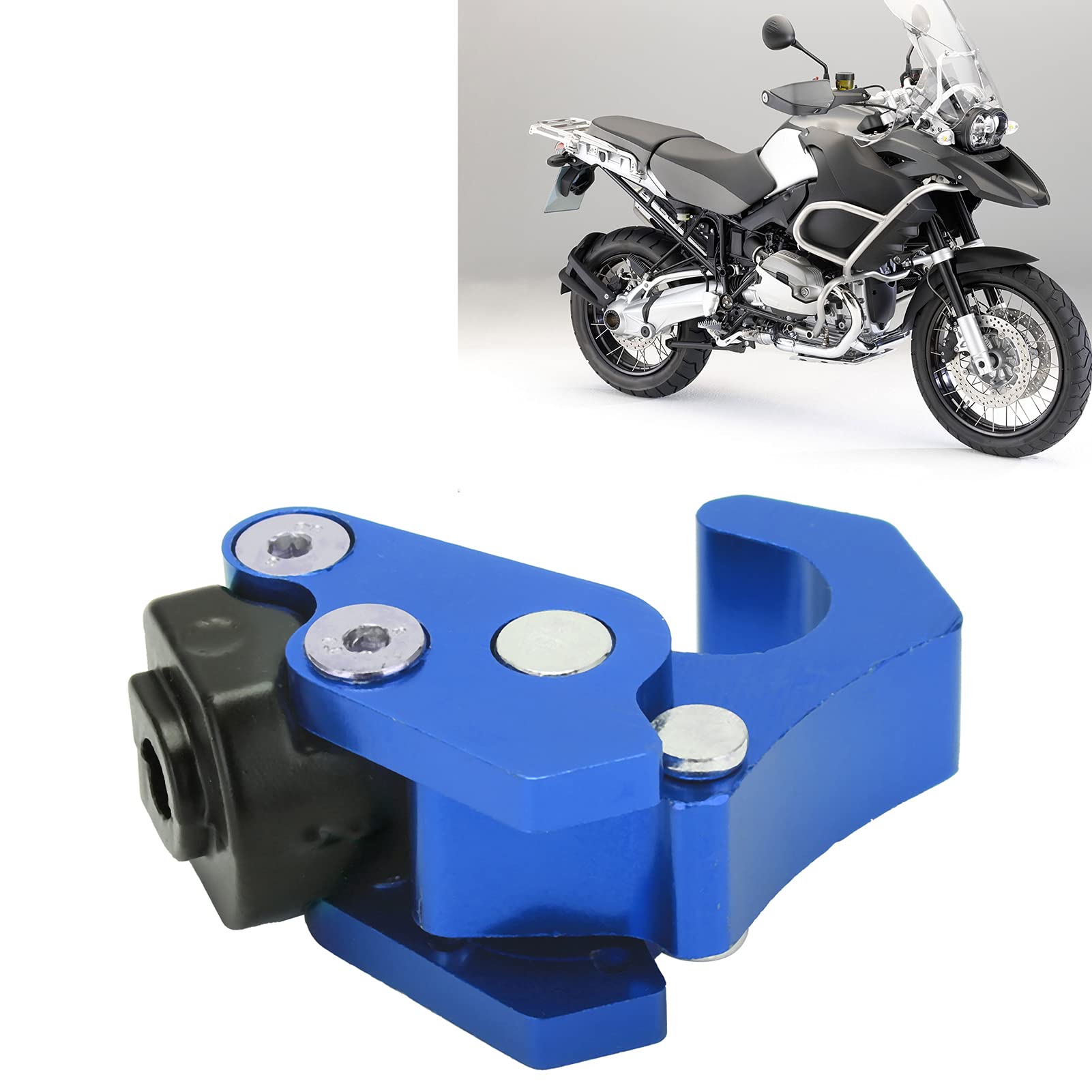 Universal Motorcycle Helmet Hook - CNC Aluminum Alloy Hanger for Scooter & Luggage - Blue - Secure Storage On-the-Go