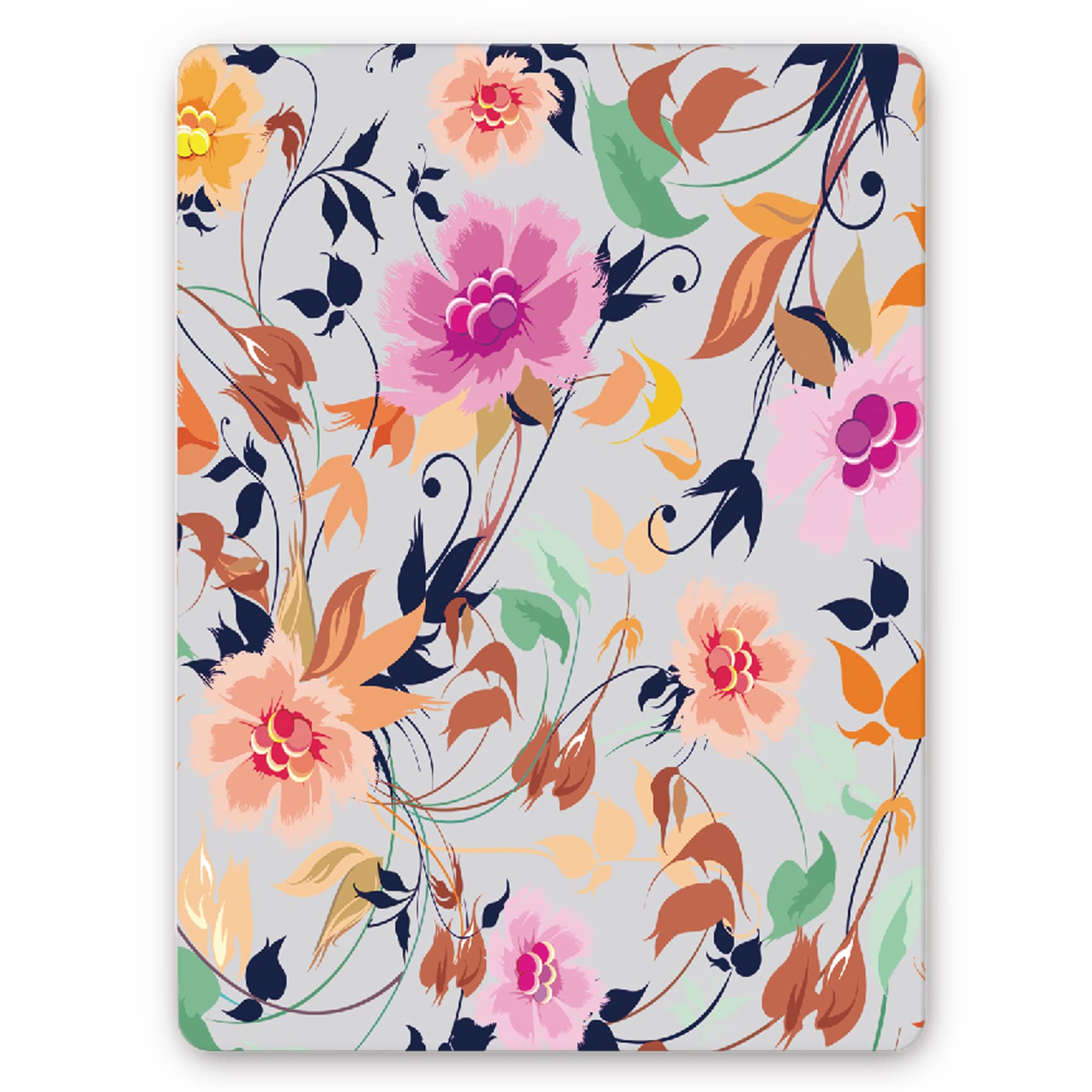 6x8 Inch Mini Mouse Pad - Portable Non-Slip Rubber Base Cute Mousepad for Wireless Mouse & Laptops | Waterproof Office & Travel Accessory with Floral Gray Design | Perfect for Home, Work & Gaming Setup