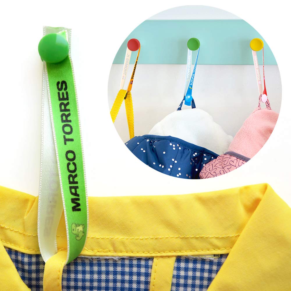 Kids Clothes Hangers with Custom Ribbon - 6 Pack Green Hangers for Jackets, School Uniforms & Children's Wardrobe Organization