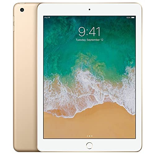 Apple iPad 5th Generation 128GB 9.7-inch Wi-Fi + 4G LTE Unlocked (GSM/CDMA) - Renewed Like New in Gold | Perfect for Work, School & Entertainment on the Go