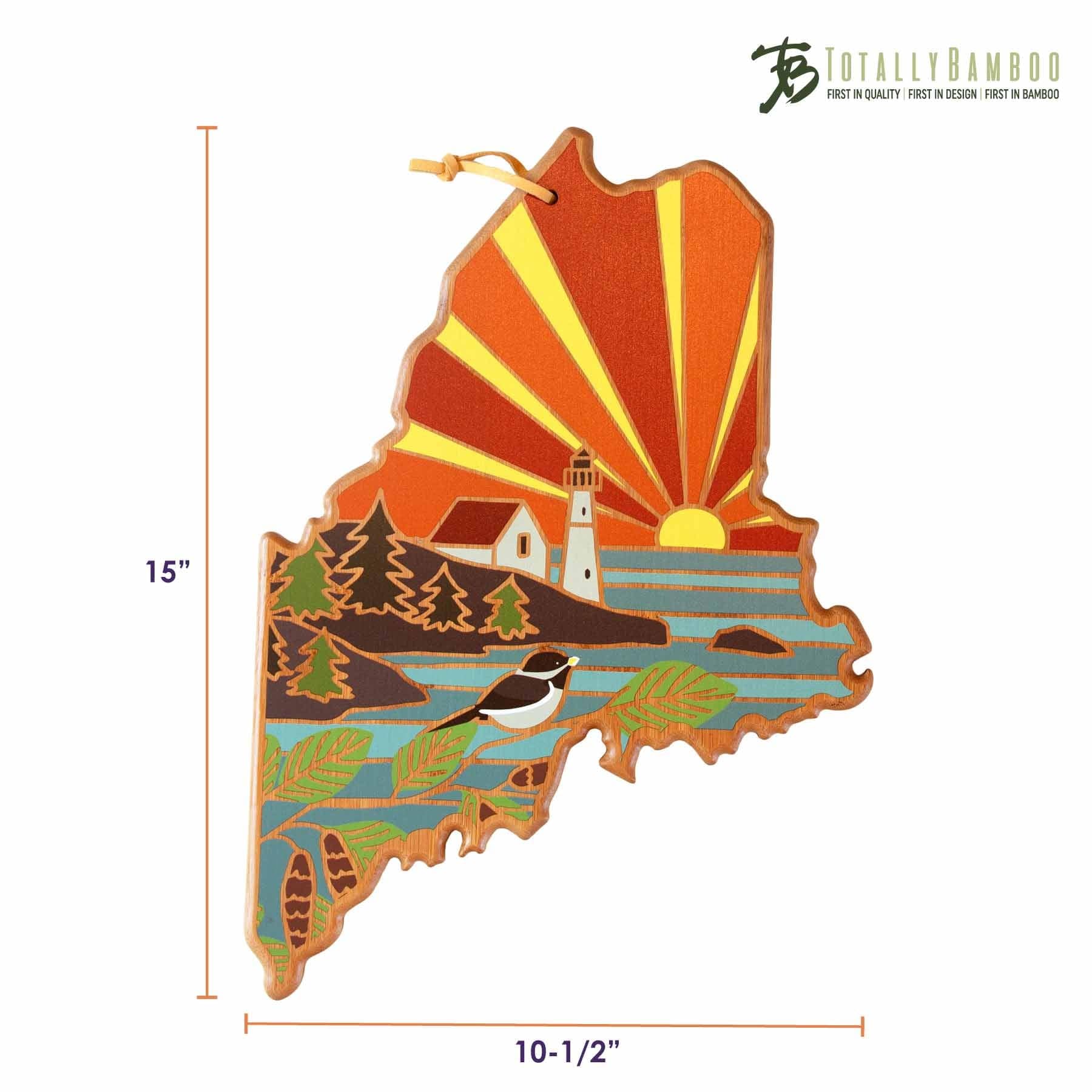 Handcrafted Maine Wood Cutting Board with Summer Stokes Artwork - Perfect for Kitchen Prep, Charcuterie Boards & Gift Giving