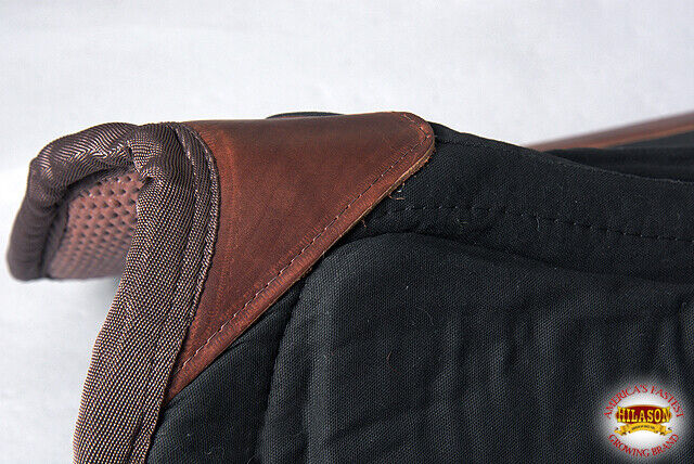32X32 Black Heavy Duty Anti-Slip Felt Horse Saddle Pad - Durable US-Made Equestrian Saddle Pad for Western Riding, Training & Trail Riding
