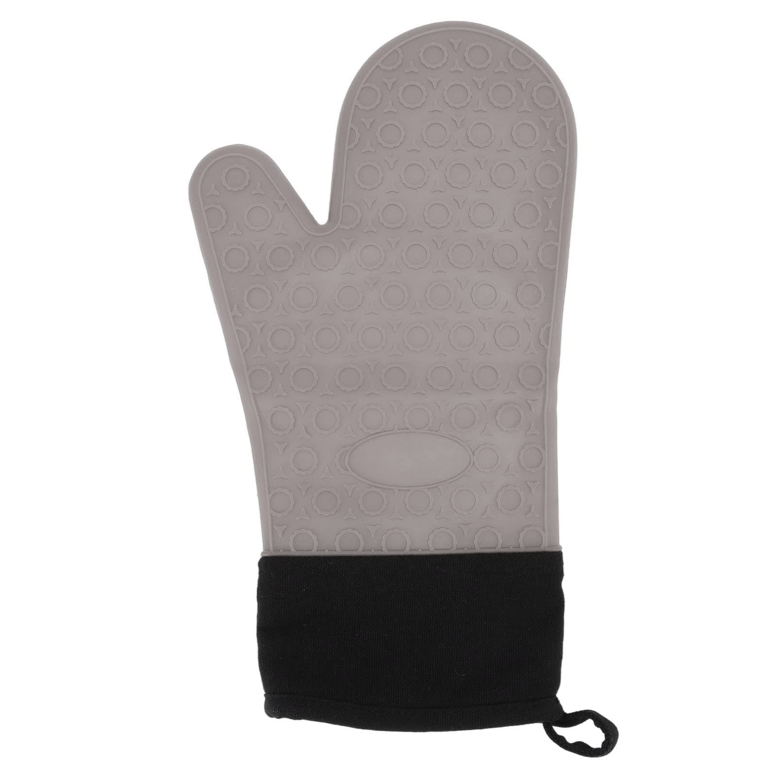 Heat Resistant Silicone Oven Gloves - Non Slip Baking Mitts with 2 Finger Design for Kitchen & BBQ (Gray) - Perfect for Baking, Grilling, and Handling Hot Pots & Pans