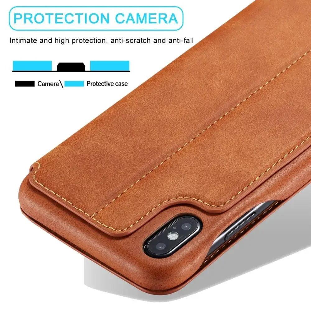 Samsung Galaxy S24 Leather Stand Cover Case - Premium Protective Phone Cover with Kickstand for Hands-Free Viewing - Perfect for Watching Videos, Video Calls, and More