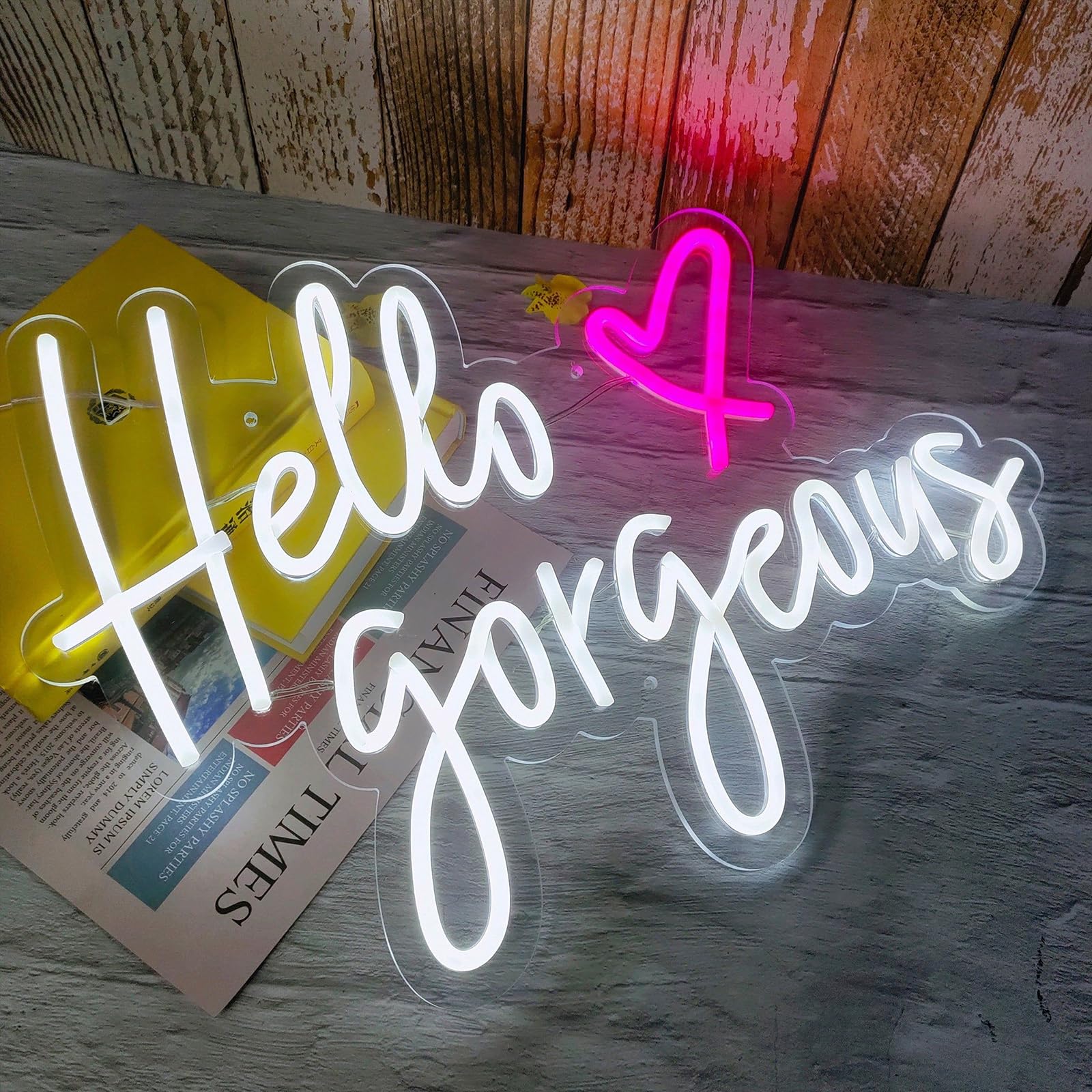Hello Gorgeous Neon Sign Light - Custom Wall Art Decor for Home, Bar, Pub & Club | Unique Gift for Christmas & Parties | Perfect for Bedroom, Living Room & Rave Decorations