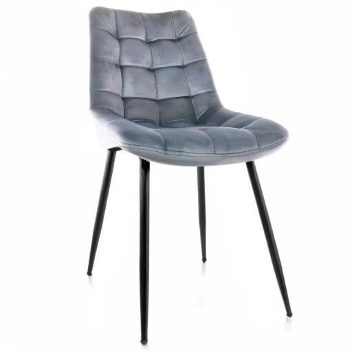 Elama Gry Tufted Chair Set of 2 - Modern Gray Upholstered Accent Chairs for Living Room, Bedroom, or Office - Comfortable Lounge Seating Furniture for Home Decor