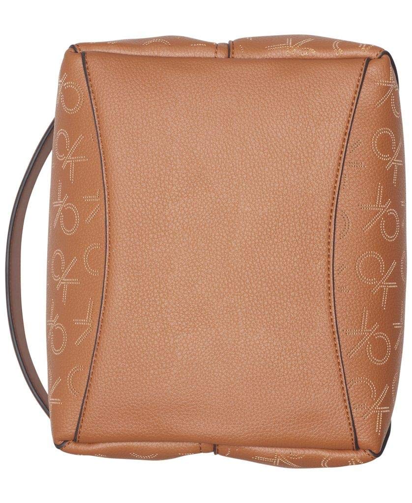 Calvin Klein Denver Perforated Montego Logo Hobo Shoulder Bag for Women | Stylish Leather Crossbody Purse | Perfect for Work, Travel & Everyday Use