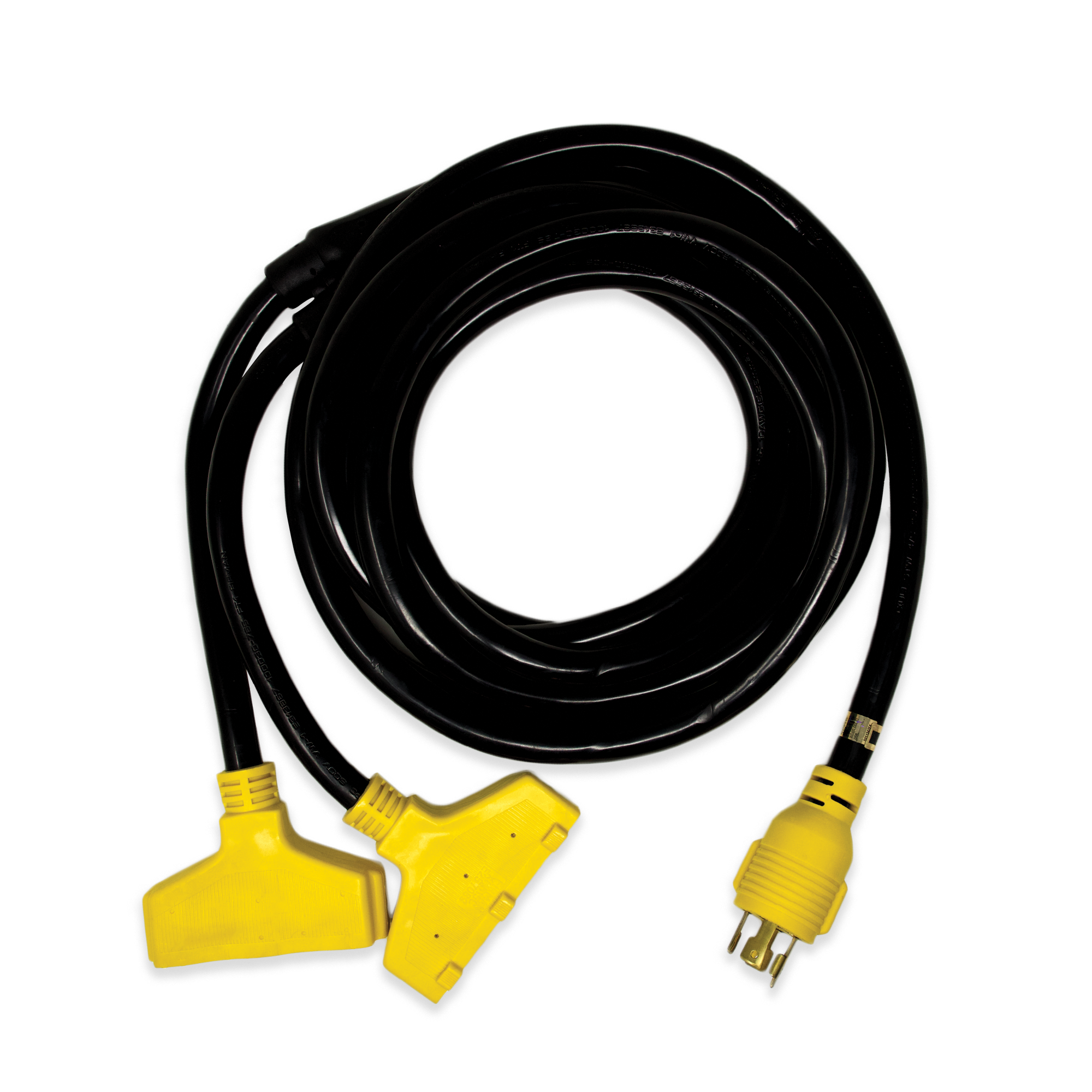 L14-30P to (6) 5-20R Power Cord 18ft - Heavy Duty Extension Cable for RV, Generator & Industrial Equipment - Perfect for Camping, Job Sites & Emergency Power