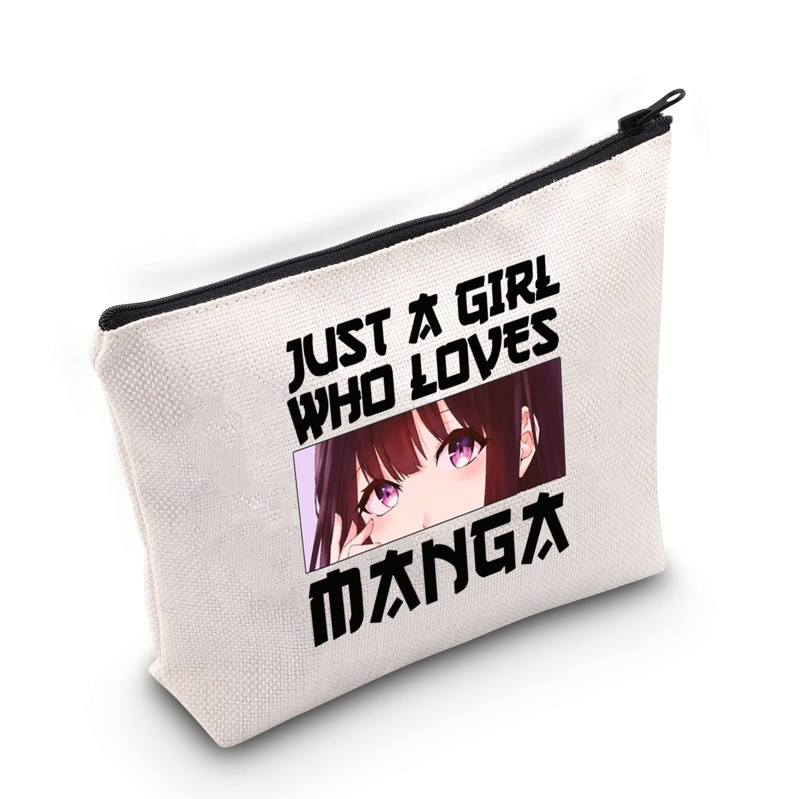 BLUPARK Anime Makeup Bag - Cute Manga Girl Cosmetic Pouch with Zipper for Manga Lovers | Perfect Gift for Anime Fans, Cosplay & Convention Essentials