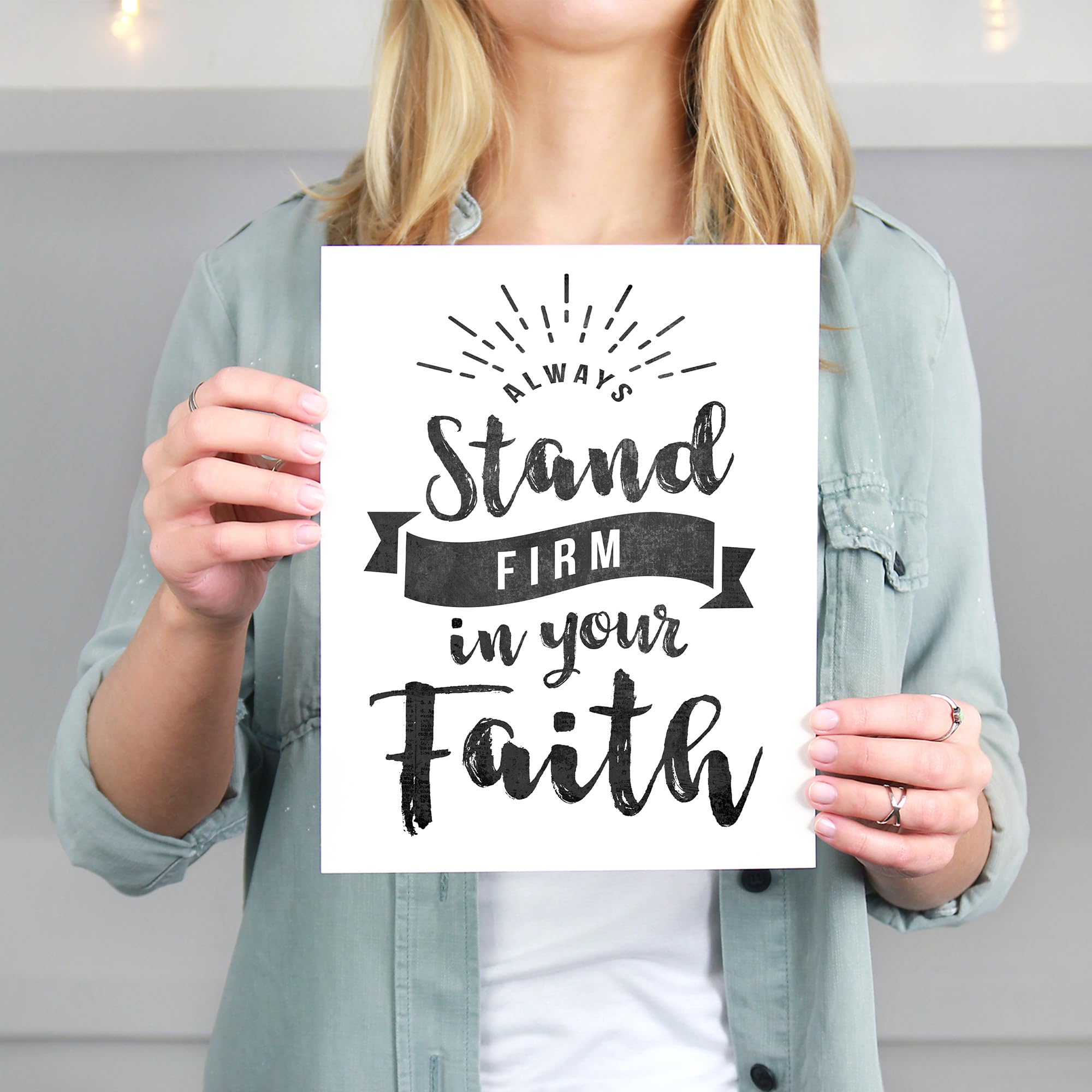 Christian Scripture Wall Art Prints - Set of 6 Unframed 8x10 Chalkboard Bible Verses for Home, Church & Classroom Decor | Inspirational Living Room, Bedroom & Office Wall Decor | Perfect for Faith-Based Gifts & Spiritual Spaces