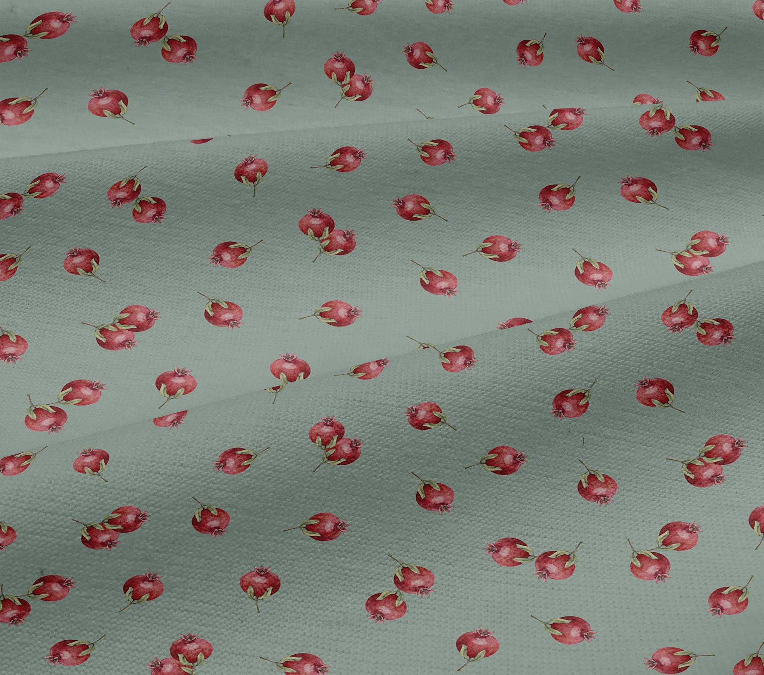 oneOone Viscose Jersey Fabric - Pomegranate Fruit Print Decor Fabric - 60 Inch Wide Soft Knit Material for DIY Dresses, Curtains & Home Decor Projects