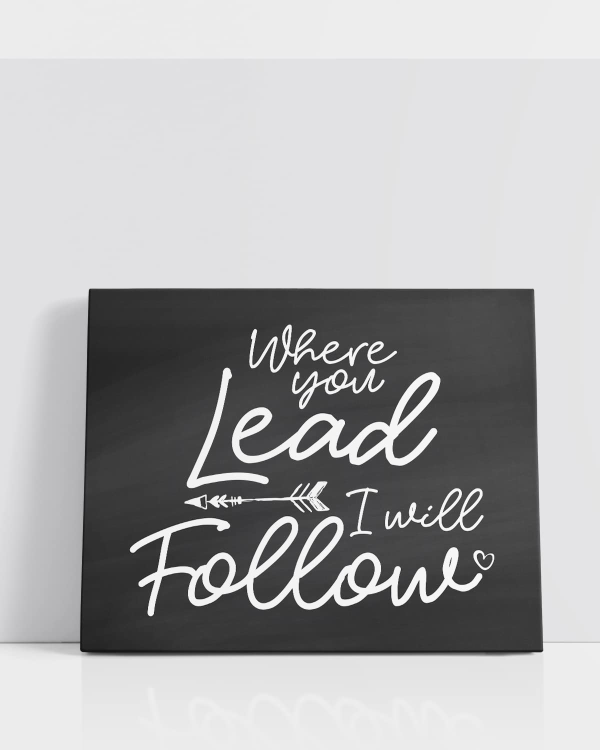 Minimalist Romantic Wall Art for Couples - 'Where You Lead I Will Follow' Canvas Print - 40x32 Inches Ready to Hang - Perfect for Master Bedroom Decor, Anniversary & Wedding Gifts - Ideal for Creating a Cozy and Intimate Atmosphere in Your Bedroom