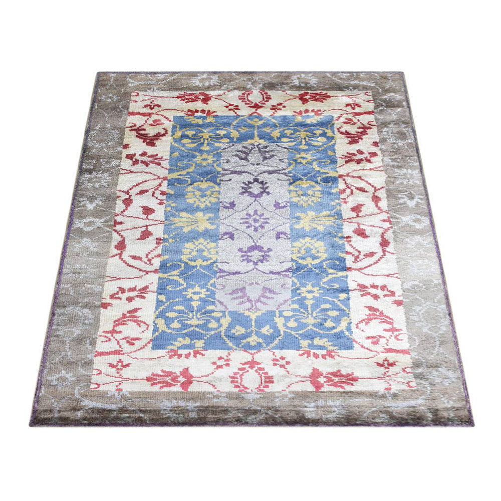 Hand Knotted Bohemian Rug - Hypnotic Design, 100% Wool, Non-Slip Backing - Perfect for Living Room, Bedroom & Boho Home Decor