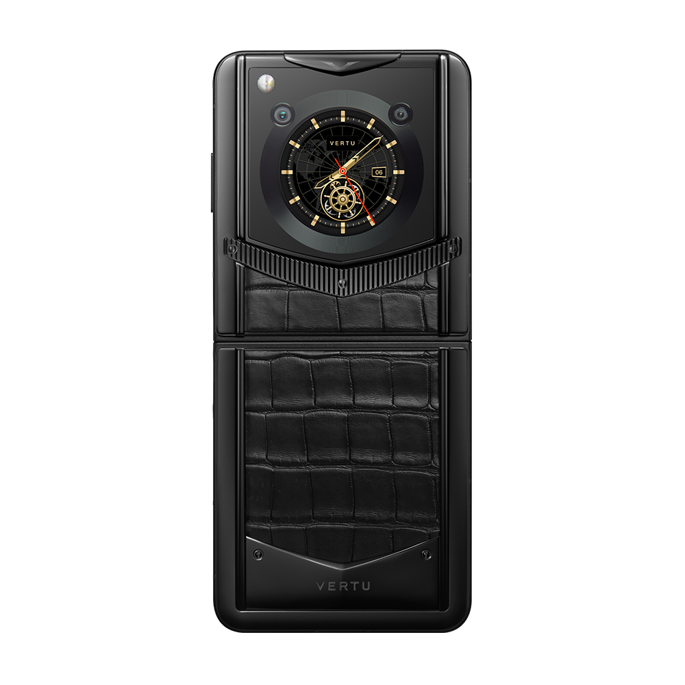 VERTU® IRONFLIP Luxury Smartphone - Basalt Black Alligator Skin | Premium Flip Phone with High-End Design | Perfect for Business Professionals & Luxury Enthusiasts