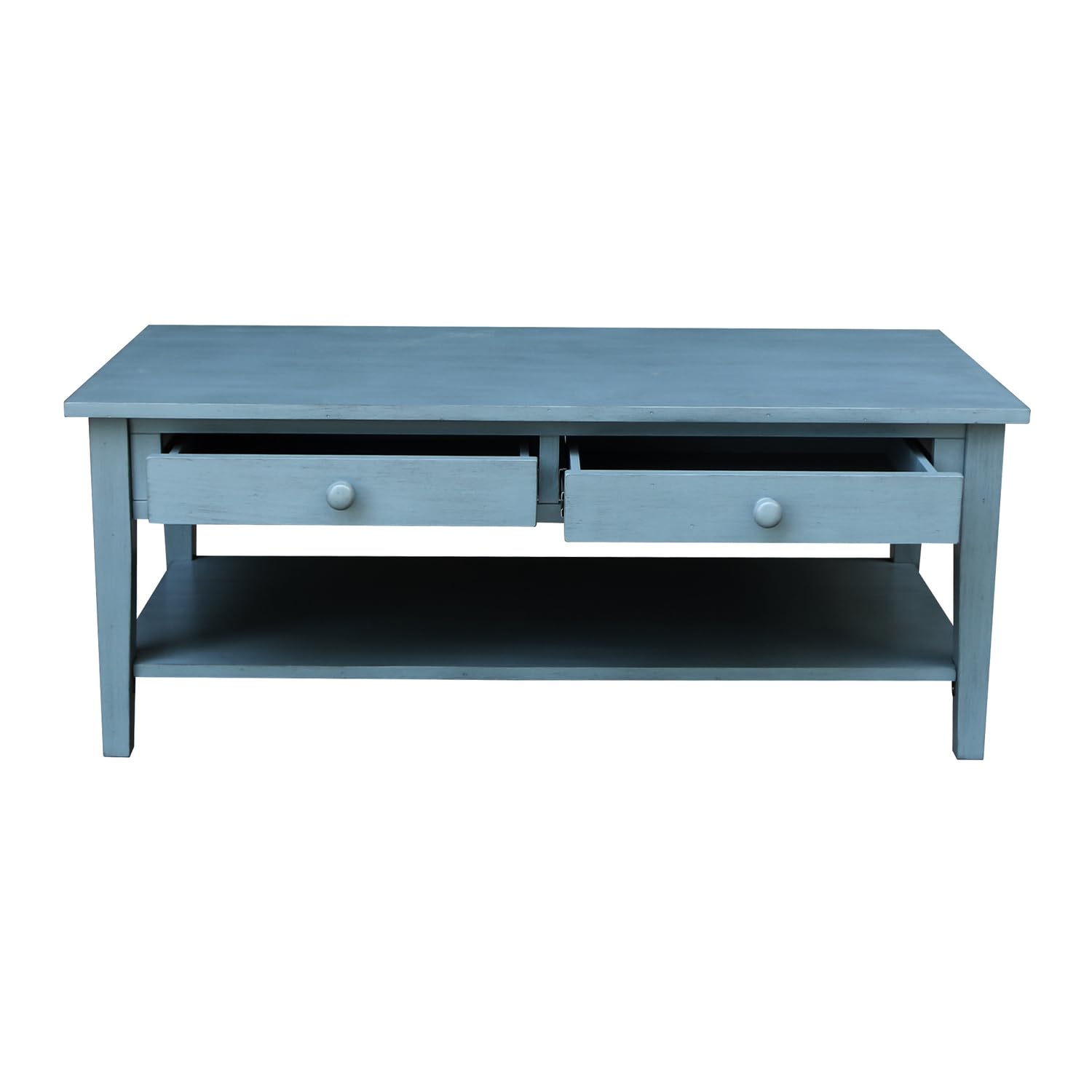 IC International Concepts Solid Wood Spencer Coffee Table - Modern Living Room Centerpiece for Home Decor & Entertainment