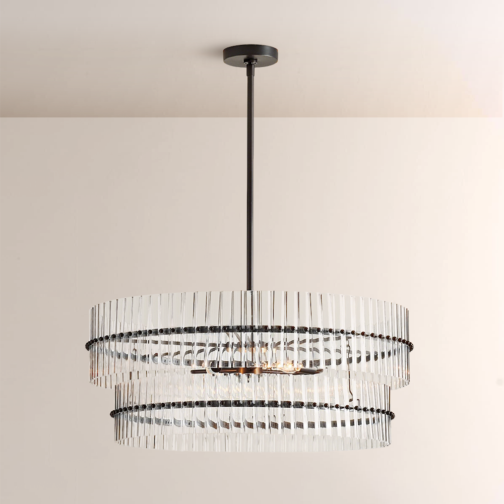 Elegant Macy Crystal Round Chandelier - Modern Ceiling Light Fixture for Dining Room, Living Room & Bedroom Decor | Dimmable LED Lighting for Home & Wedding Venues