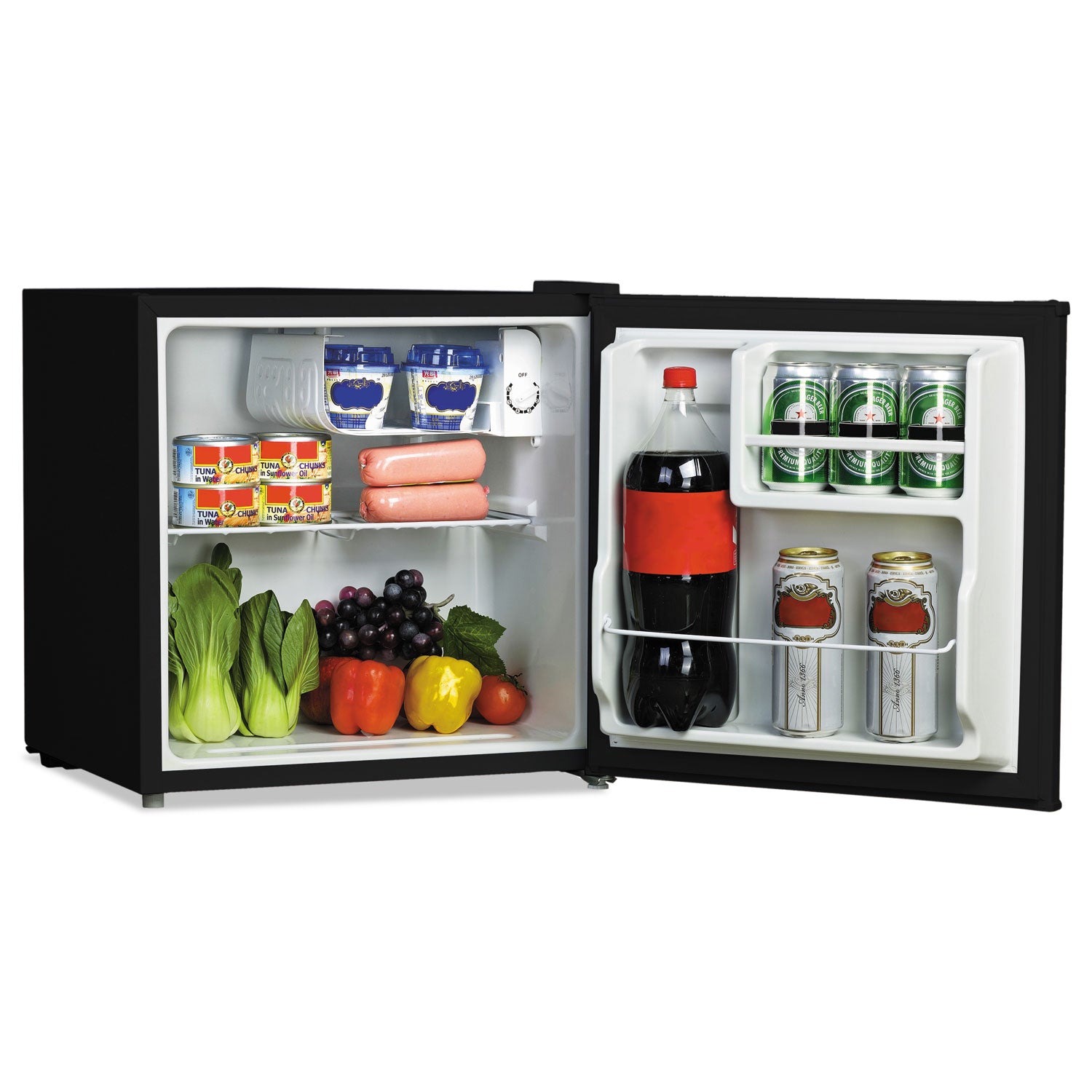 Alera™ 1.6 Cu. Ft. Mini Refrigerator with Freezer Compartment - Compact Black Fridge for Dorm, Office, or Bedroom - Energy Efficient Cooling Appliance for Small Spaces