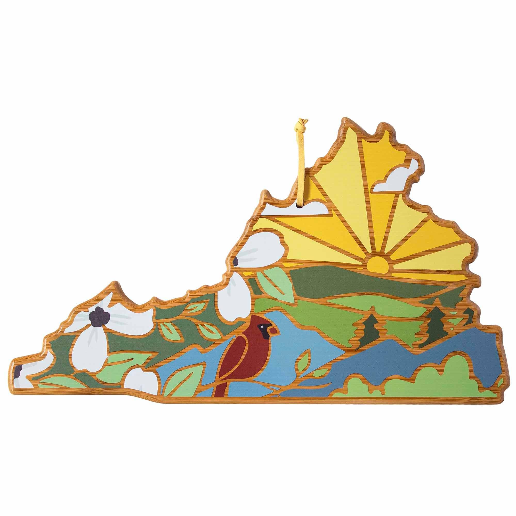 Handcrafted Virginia Wood Cutting Board with Summer Stokes Artwork - Perfect for Kitchen Prep, Charcuterie Boards & Home Decor Gifts