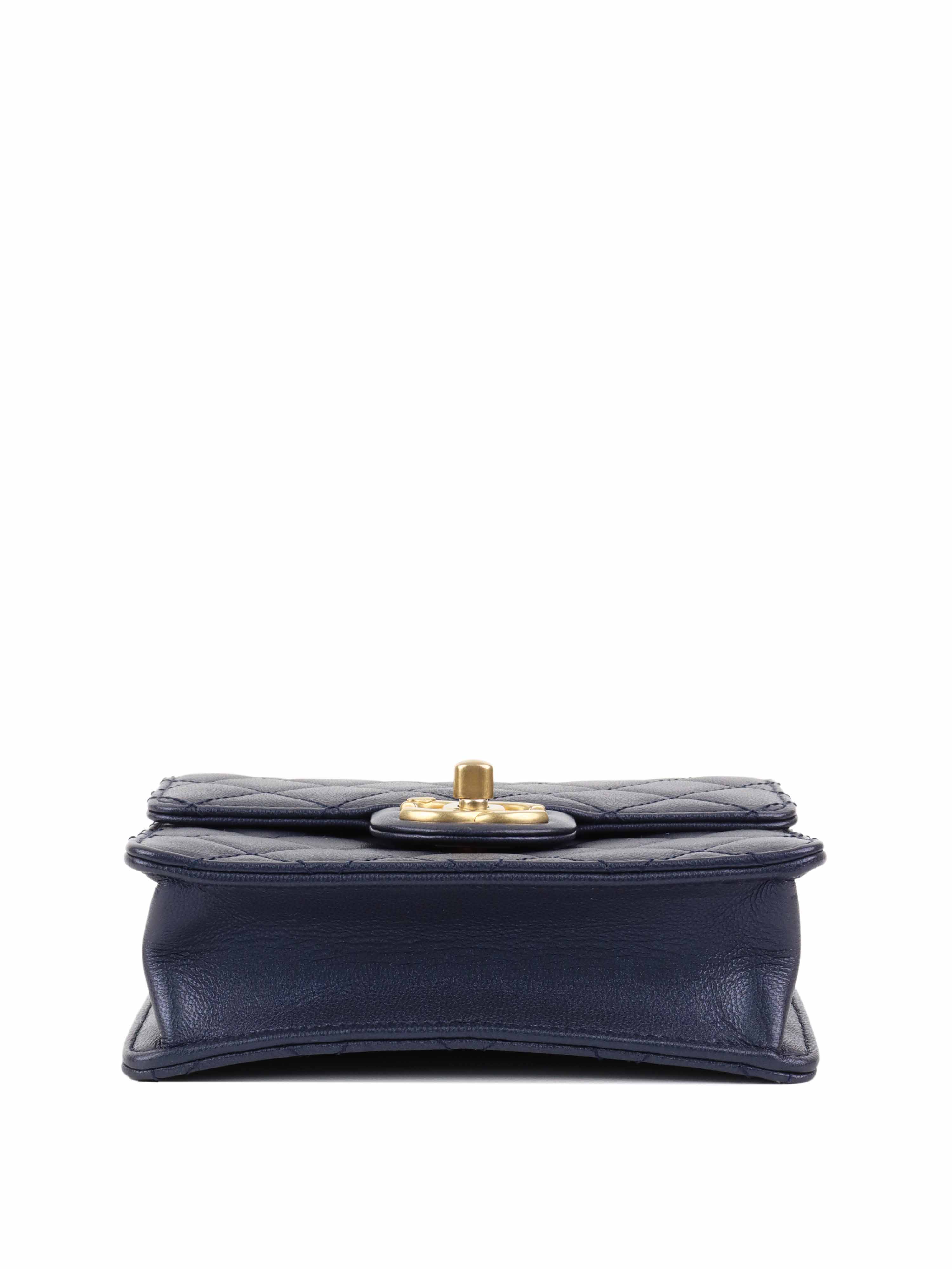 Chanel Navy Iridescent Pearl-Embellished Flap Bag - Luxury Crossbody Purse for Women | Perfect for Evening Parties, Date Nights & Special Occasions