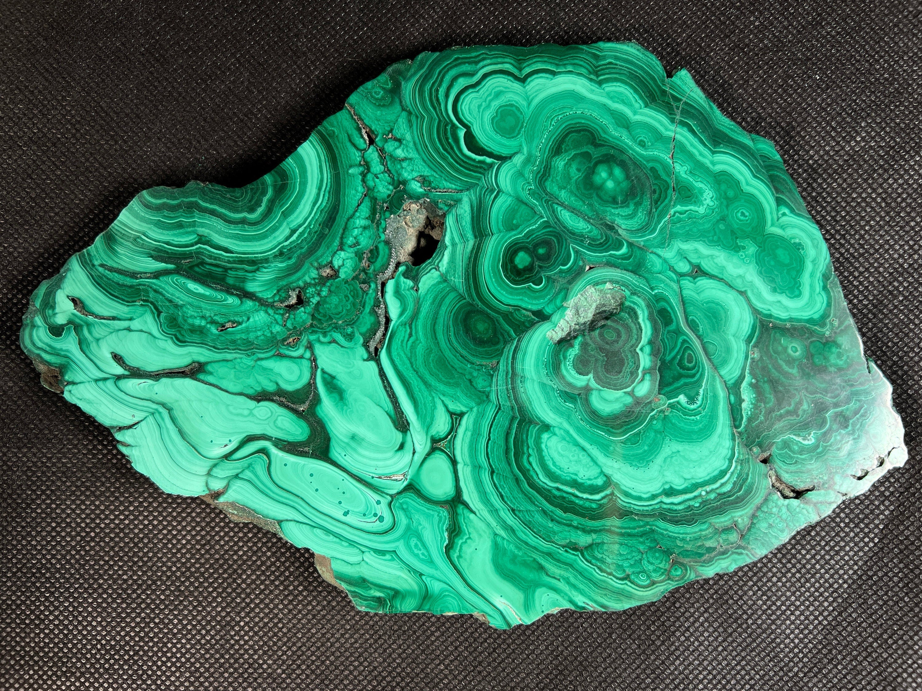 Premium MALACHITE Crystal Slab - Natural Green Malachite Stone for Jewelry Making, Unique Handcrafted Gifts, Home & Office Decor (50427) | Perfect for Meditation Spaces, Healing Crystals Collection & Luxury Interior Design