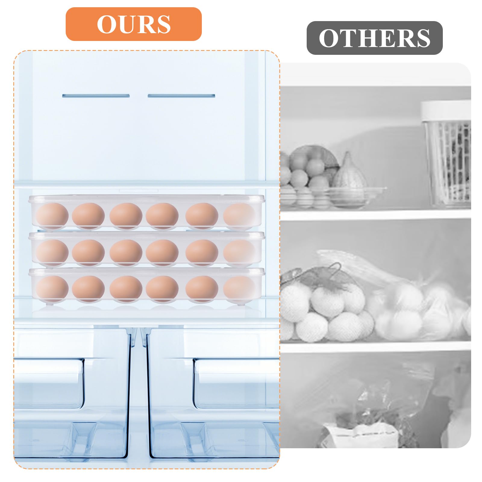 3-Piece Stackable Plastic Deviled Egg Container Set with 90 Slots & Lids - Reusable Egg Carrier Platter with Piping Tools for Easter, Thanksgiving, Picnics & Party Food Serving