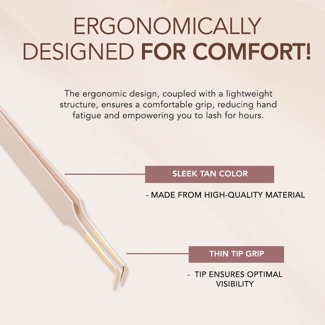 90 Degree Angled Fiber Optic Tweezers - Anti-Slip Grip for Precision Work - Ideal for Electronics Repair, Jewelry Making, and Crafting