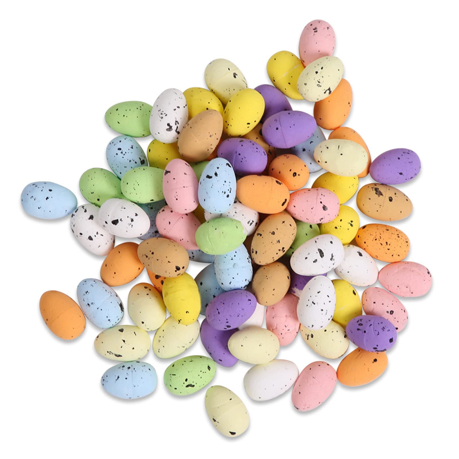 ALXFFBN 100 Pack Mini Pastel Easter Egg Ornaments - Speckled Multicolor Easter Decorations (3cm) for Easter Scene Layouts, Table Centerpieces, Basket Fillers, DIY Crafts & Spring Party Decor