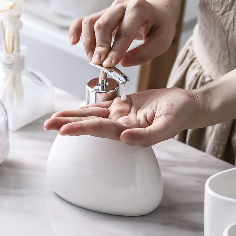 6-Piece Ceramic Bathroom Toiletries Set - Soap Dish, Toothbrush Holder & More for Modern Home Bathroom Organization | Perfect for Guest Bathrooms, Master Suites & Spa-Style Decor