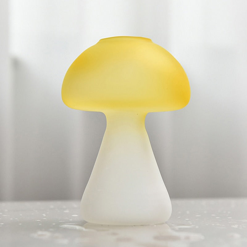 Elegant Mushroom Shaped Frosted Glass Vase for Home Decor - Perfect for Centerpieces, Wedding Decor & Floral Arrangements