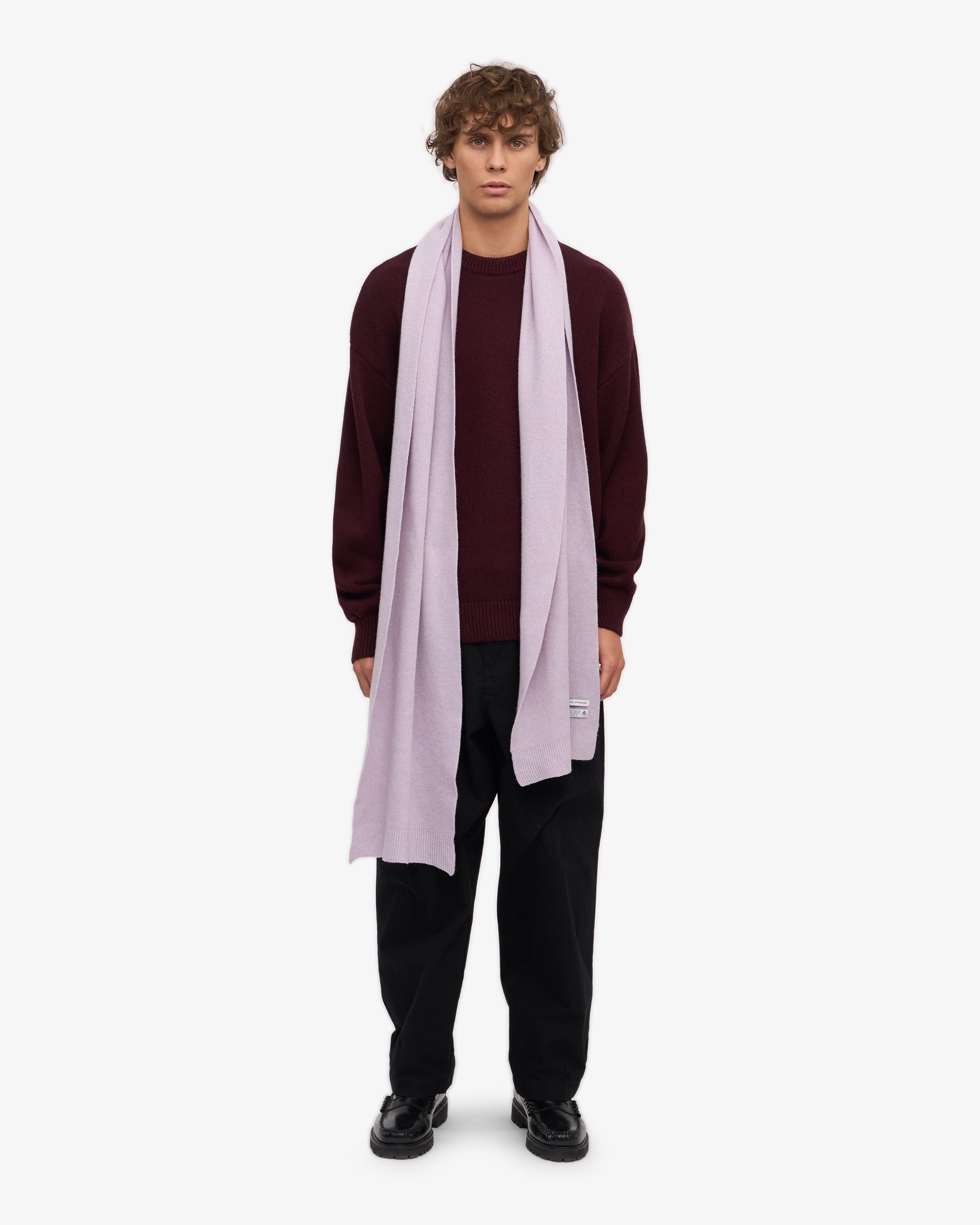 Soft Lavender Merino Wool Scarf - Warm Winter Accessory for Women & Men - Perfect for Outdoor Activities & Cold Weather Fashion
