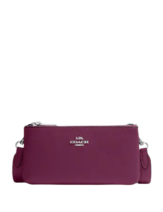 Coach Double Zip Crossbody Bag for Women - Stylish Leather Shoulder Purse with Adjustable Strap, Perfect for Work, Travel & Everyday Use