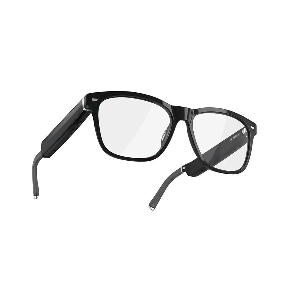 Amazon Echo Frames (2nd Gen) - Smart Glasses with Alexa Built-in, Square Frame Blue Light Blocking Glasses for Work, Driving & Digital Eye Strain Relief